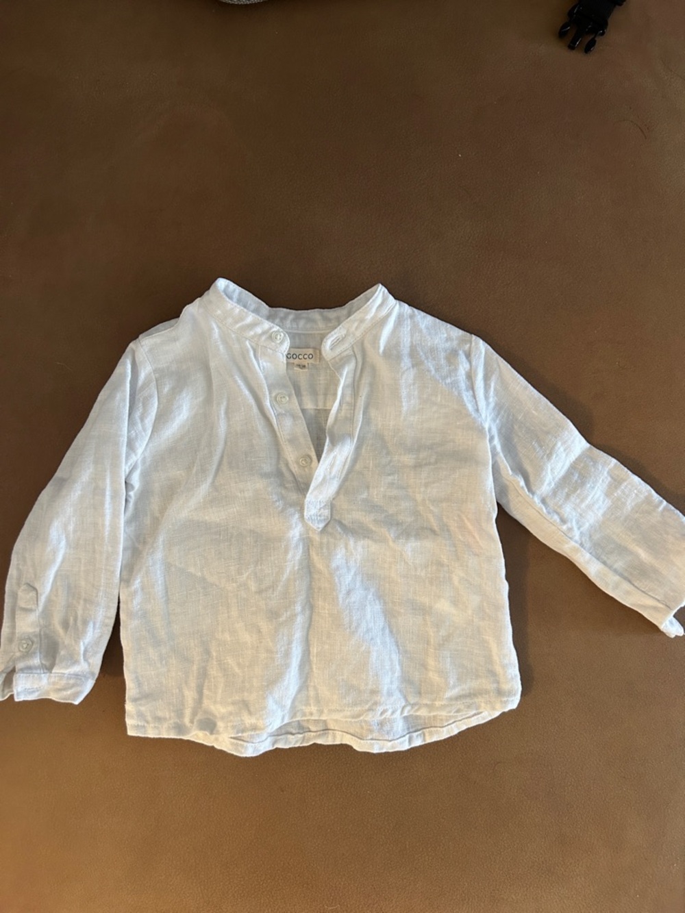 Biscotti Kids White Linen Button-Front Shirt